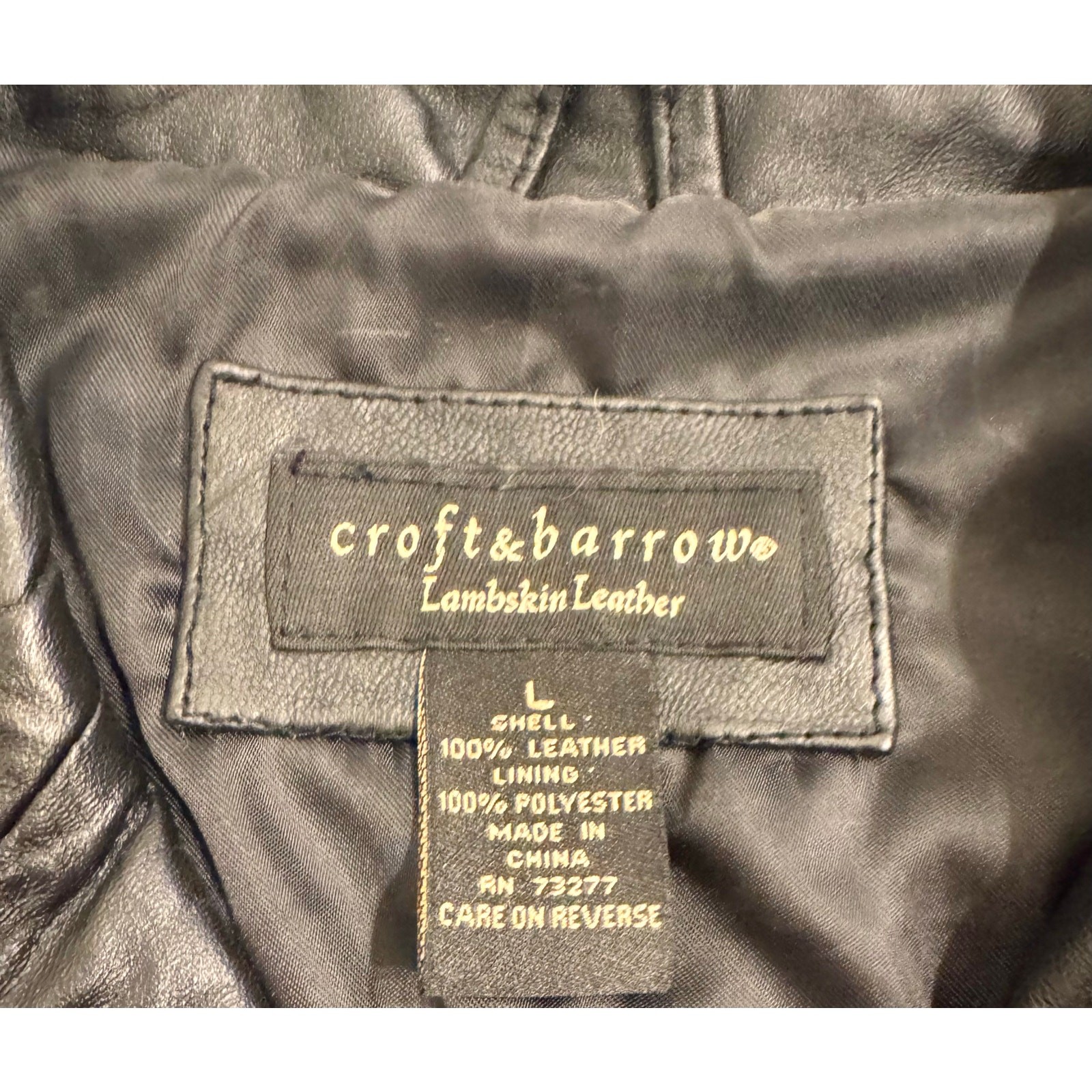 Vintage Croft & Barrow Women’s Lambskin Leather Button Front Jacket Black Size L