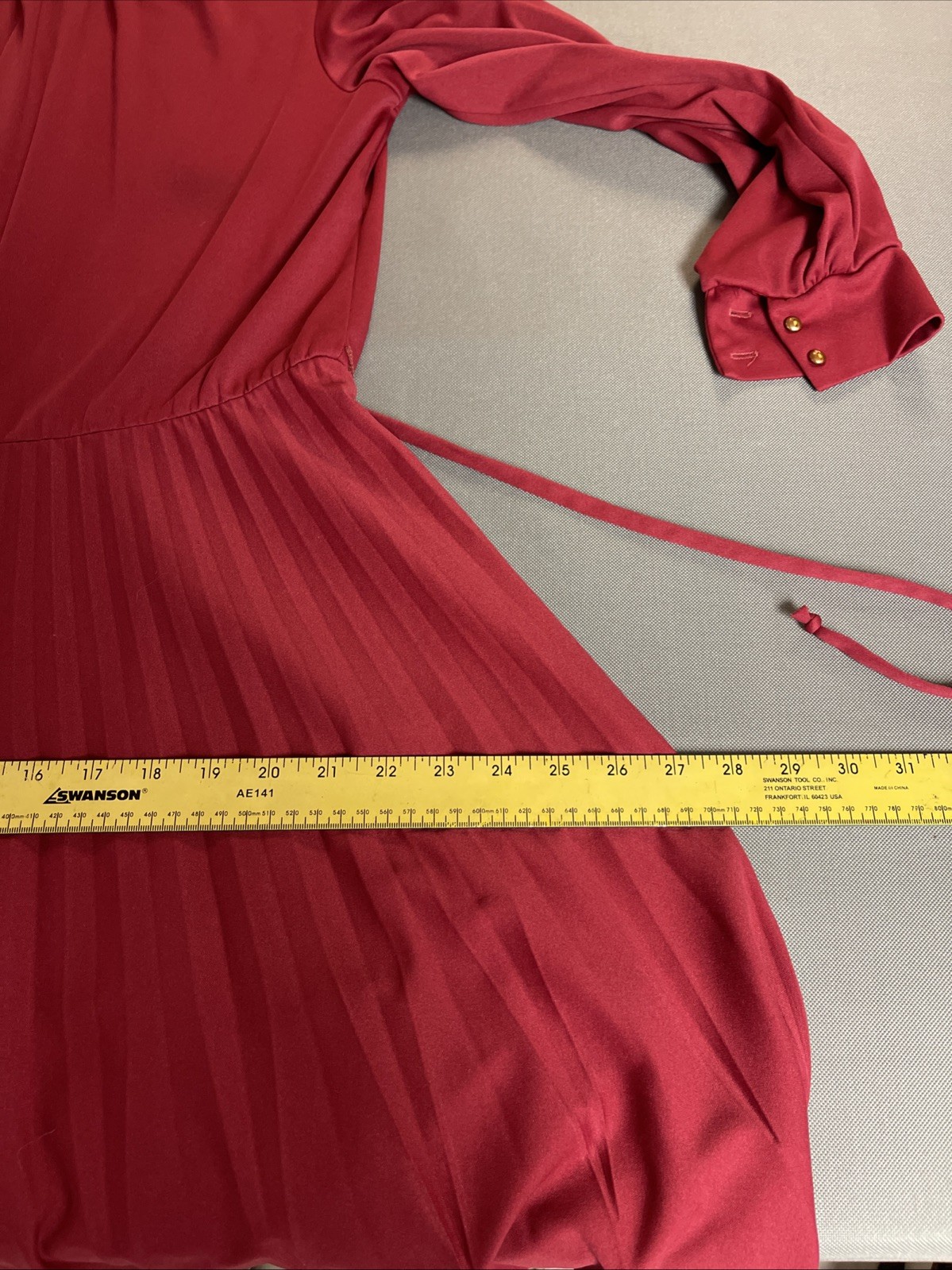 Vintage 1970s Red Polyester Disco Dress Happenings 38C 32W 54H