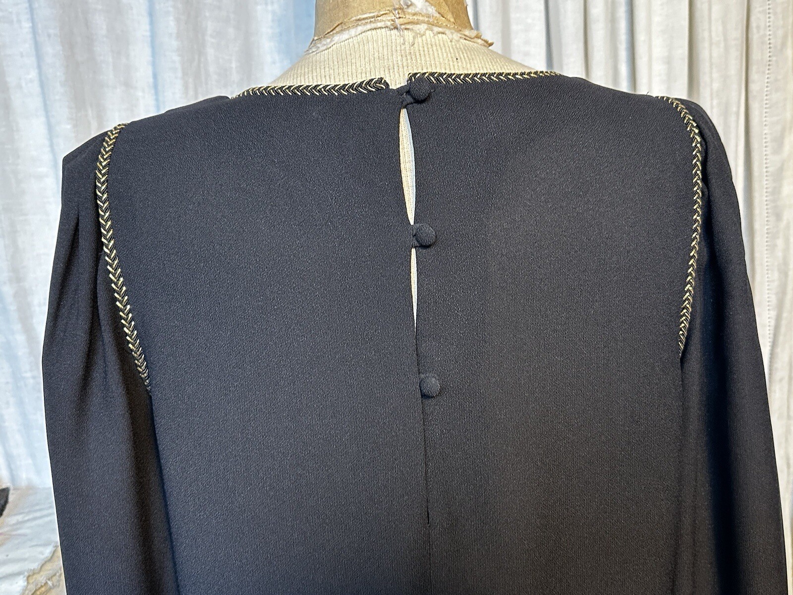 Vintage Regina Kravitz N.Y. Womens Blk Crepe L Sleeve Long Dress Sz 10 used