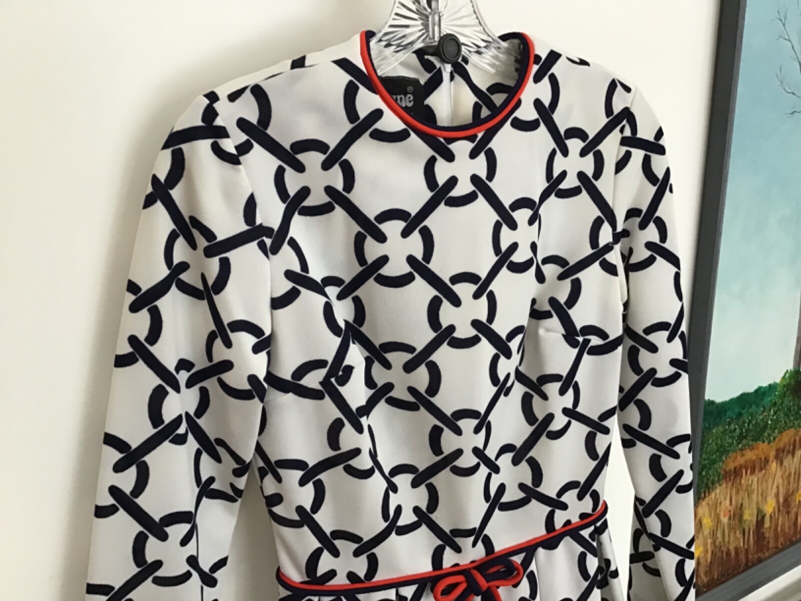 Vintage 70’s SHADY LANE for Jonathan Logan Op Art Rings Mod Midi Dress Size 9/10