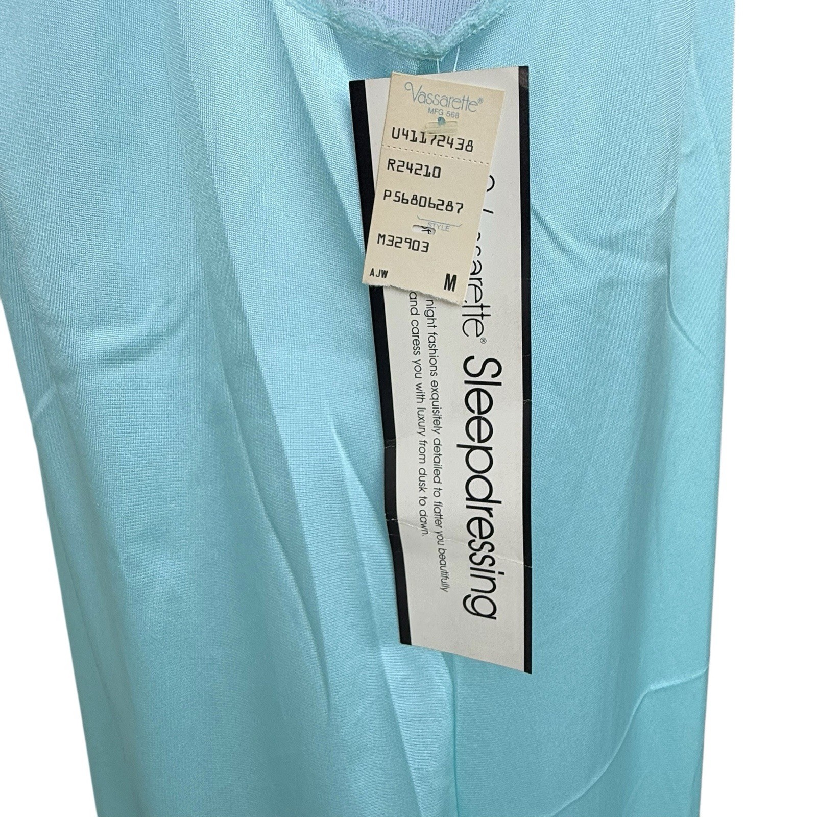 VTG Vassarette 2 Pc Sky Blue Lace Nightgown & Robe Peignoir Set Size Medium NEW