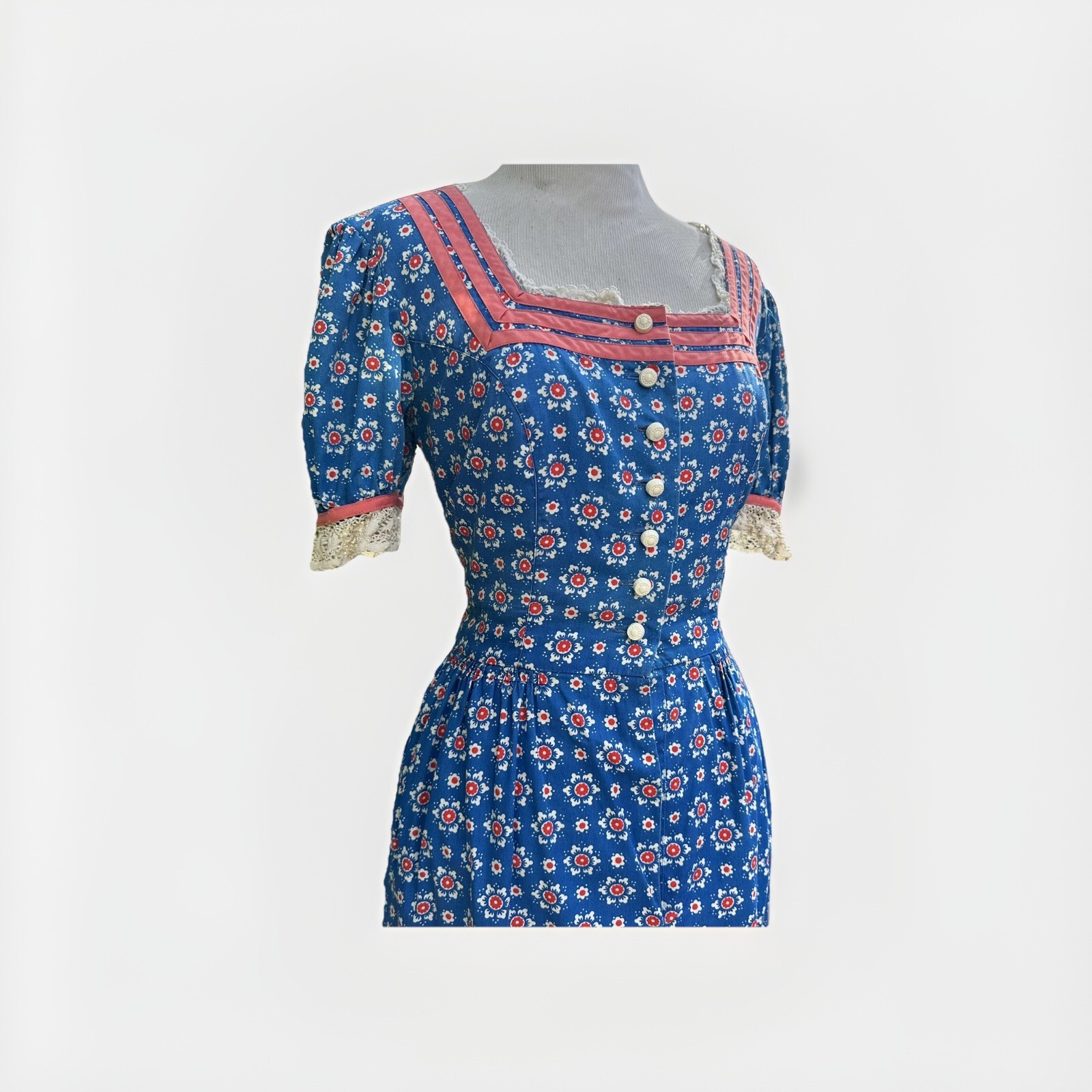 VTG Prairie Octoberfest dress German Bavarian 1950s Dirndl cottagecore M