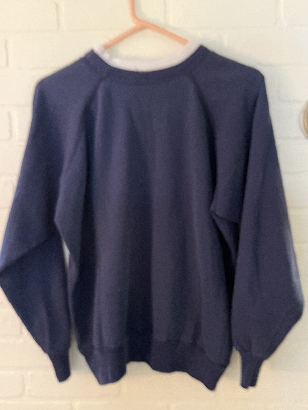 Vintage Morning Sun Women’s L Sweatshirt Cottagecore Winter Navy Collared Medium