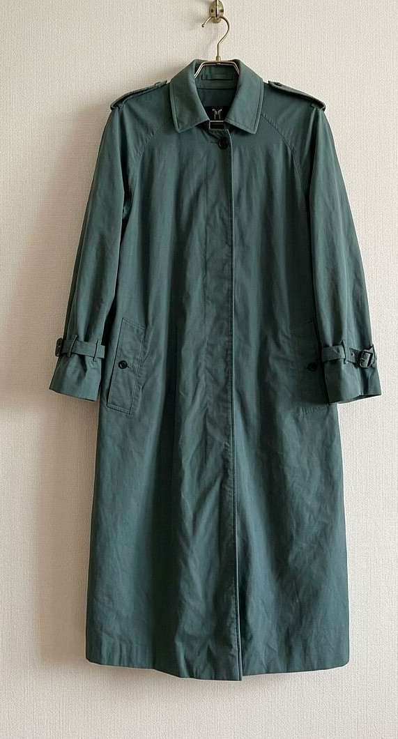 Vtg 1988 Burberrys Balmacaan Coat Emerald Green England Mens 40 Ex Long / Unisex