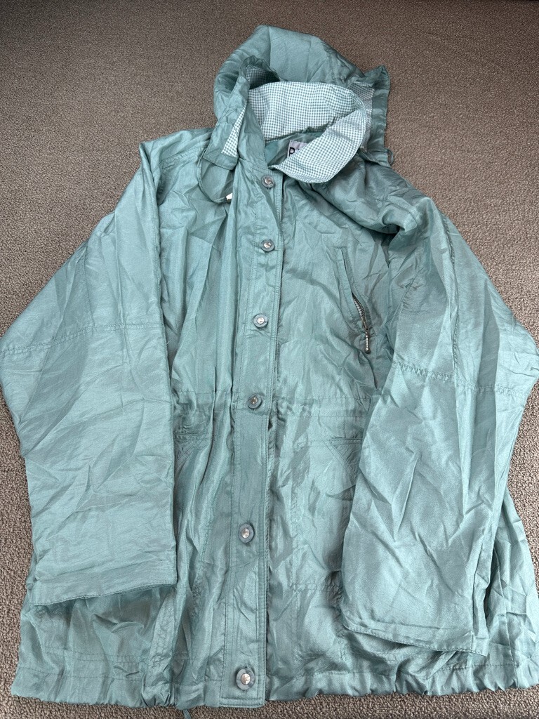 Basic Editions Rain Coat Jacket Windbreaker Mint Color Womens 1X VTG