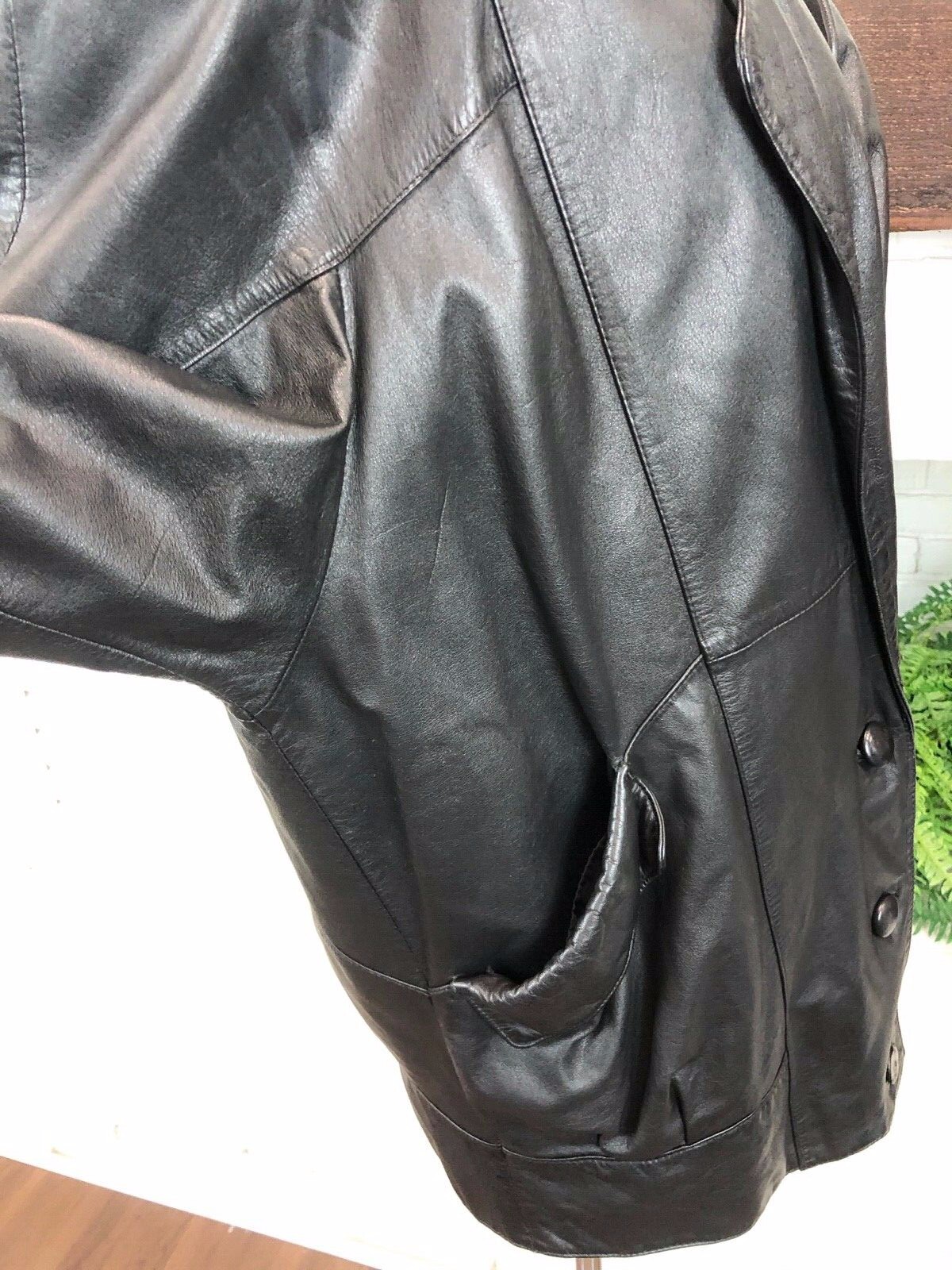 Vintage Wilson Black Leather Jacket Size M Removable Thinsulate Lining