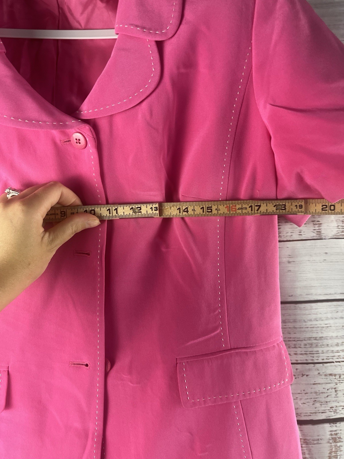 Preston & York Blazer Jacket Women’s Pink 100% Silk Size 12