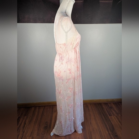 Vintage Pink Floral Maxi Slip Dress