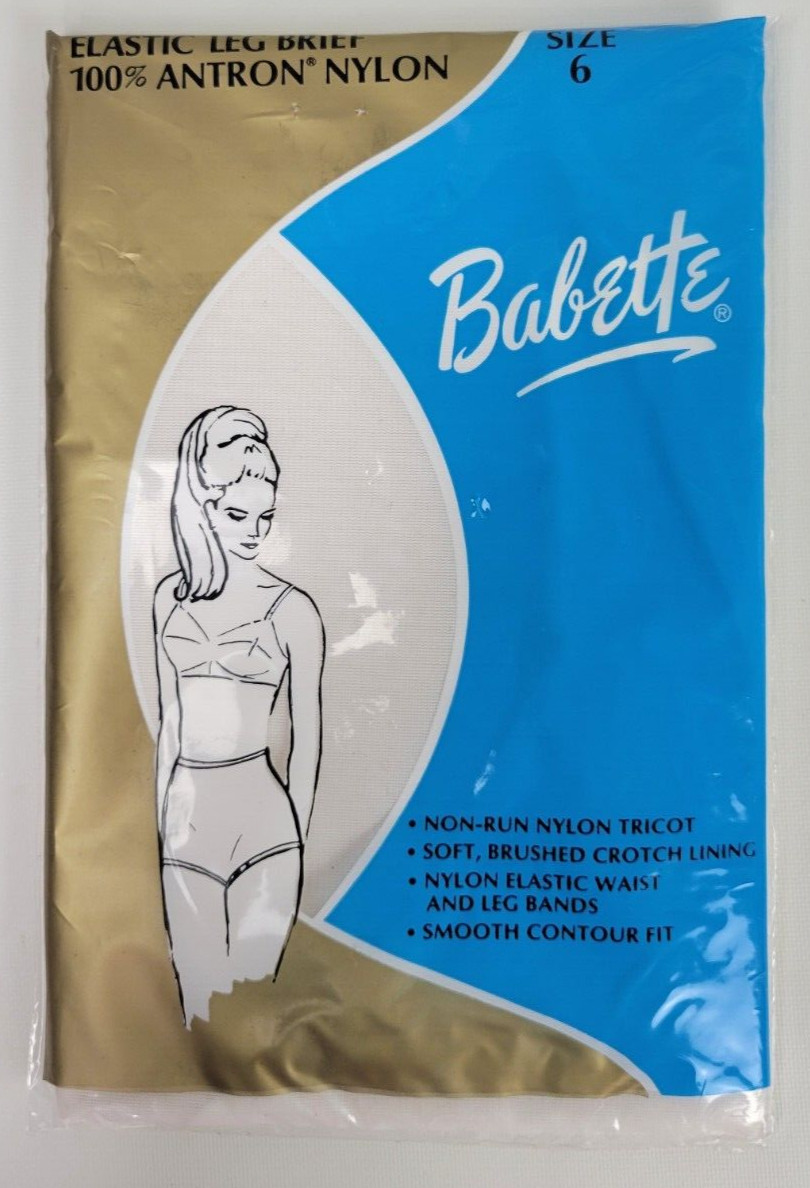 Vintage NIP Babette Antron Nylon Elastic Leg Briefs Panties Sz 6