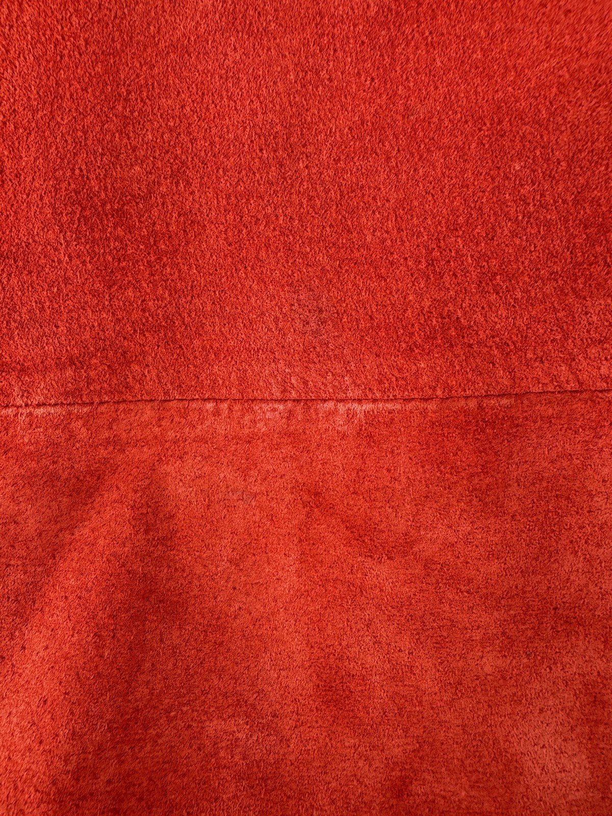 Vintage Modern Images Genuine Leather Suede A-Line Midi Skirt Red Orange Size 6