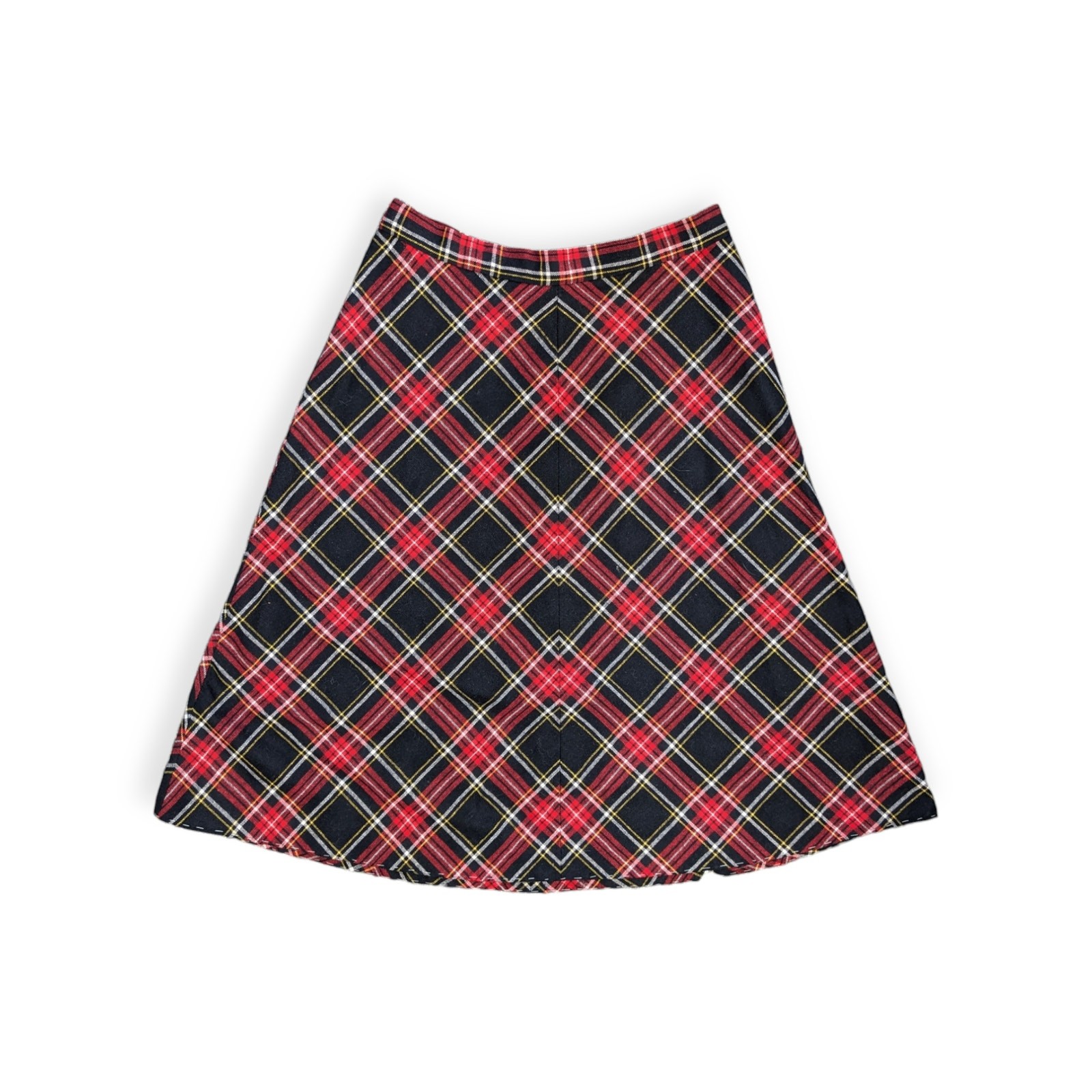 Vintage 1970s Wool Blend Plaid Skirt ~ Academia tartan winter Below the Knee