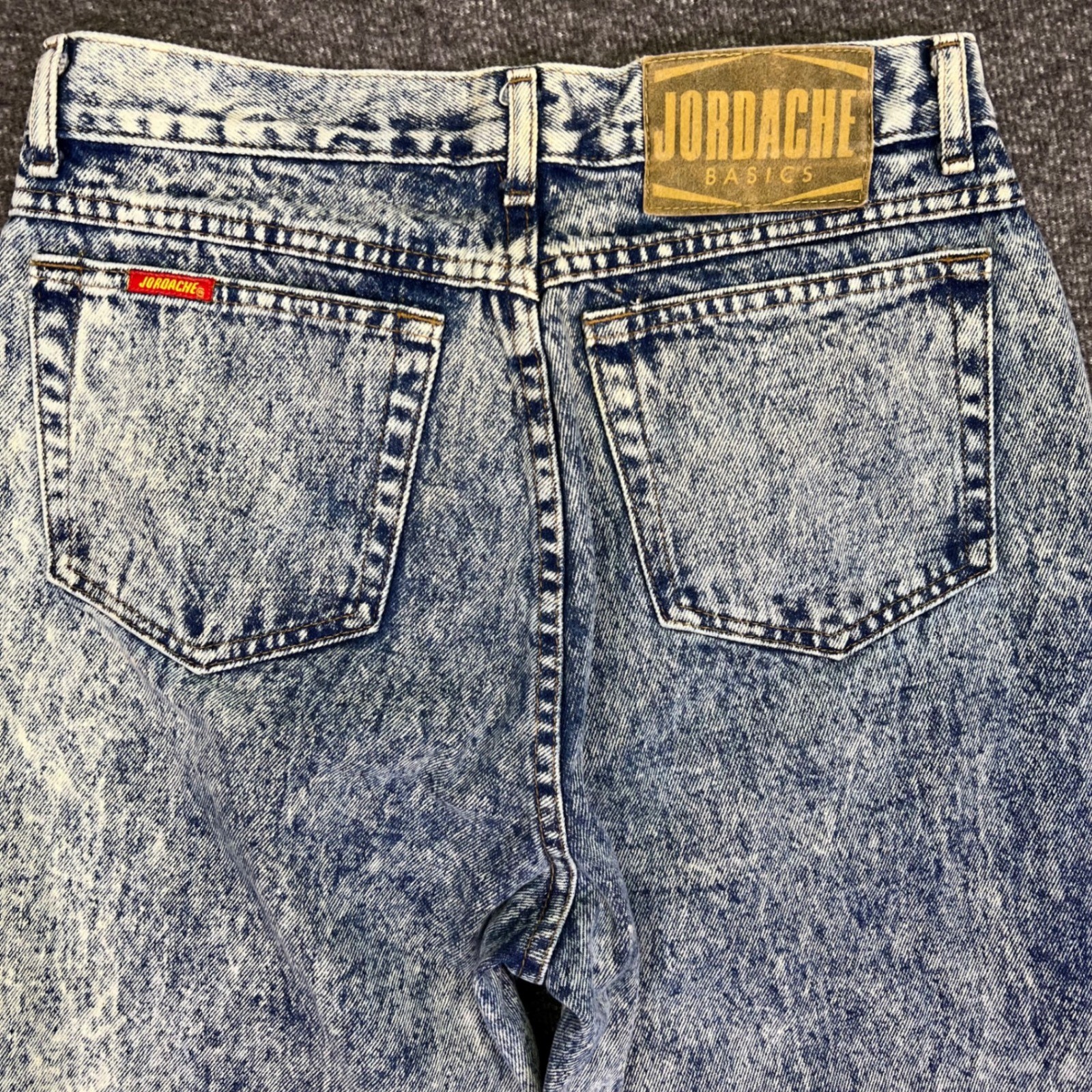 VTG 80s Jordache Jeans Womens 27×27 Acid Wash High Rise Ankle Zip Bows Western