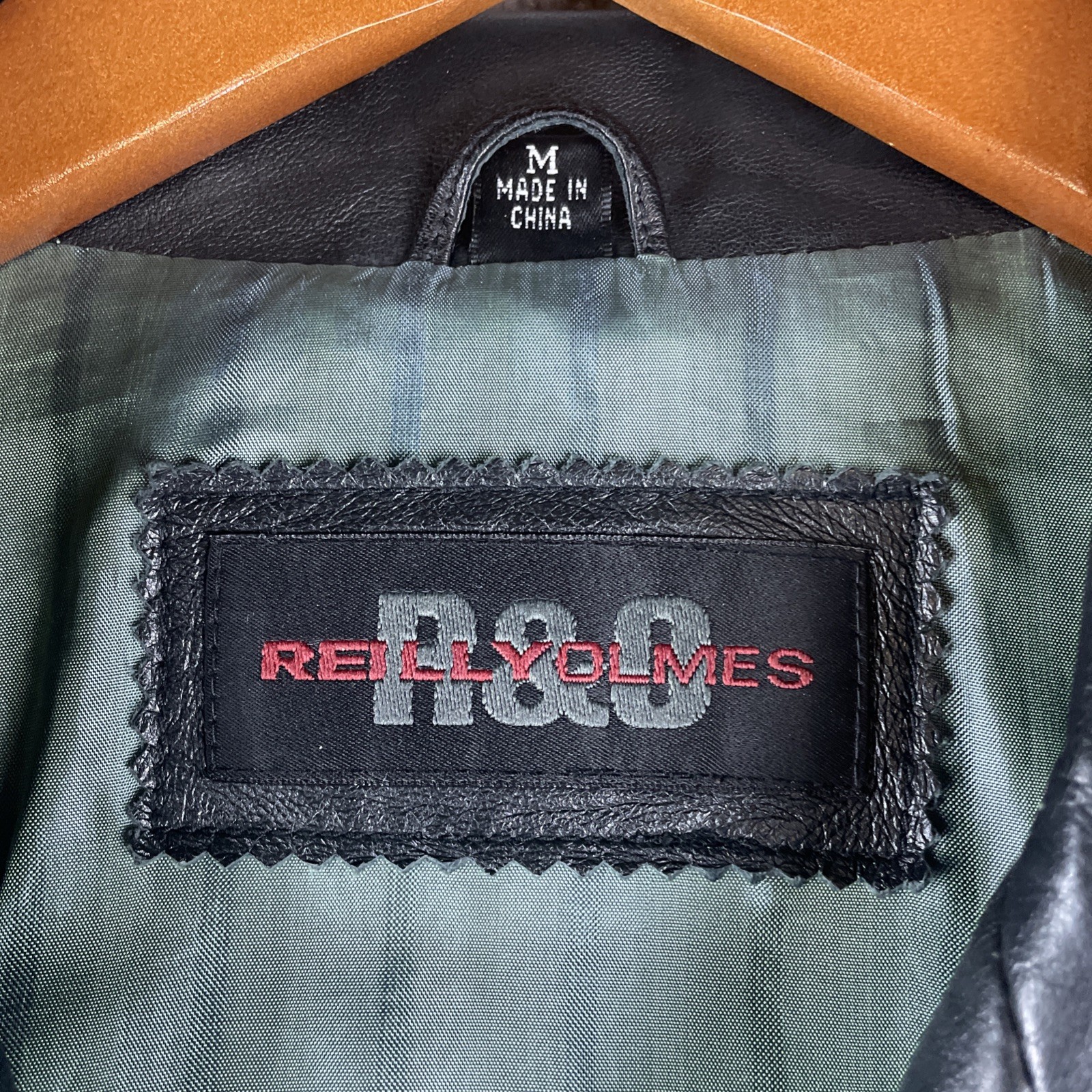 Vintage R&O Brand Reilly Olmes Leather Jacket Men’s Medium Black Coat Button Up