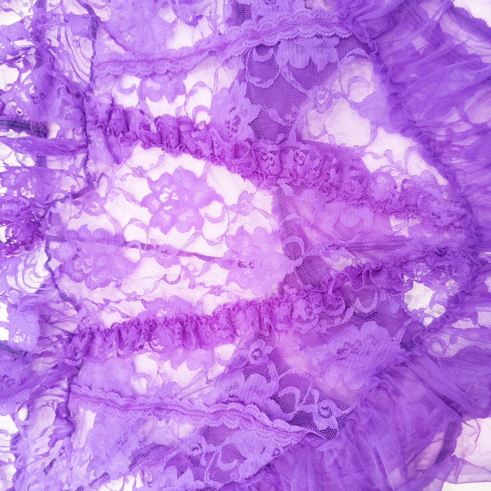 Vintage lace teddy lingerie bodysuit purple crotchless size XXL mesh lace