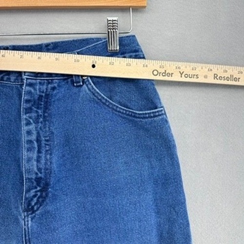VTG Lee High Waisted Tapered Leg Mom Jeans Medium Wash Blue Denim 28×30 12R 90s