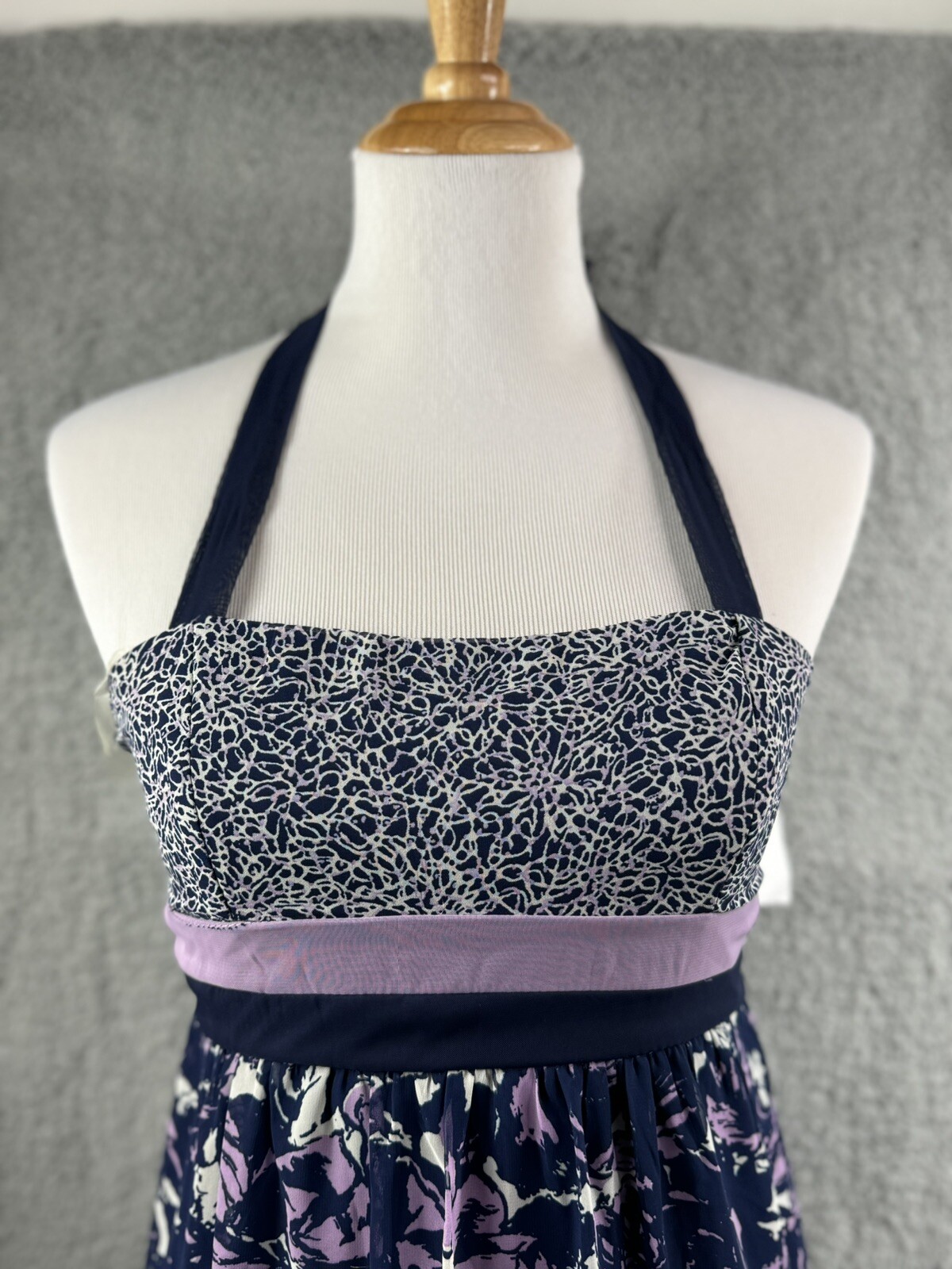 Charlotte Russe Maxi Dress Boho Hippie Floral Halter Tie Back Y2K 90’s S NWT VTG