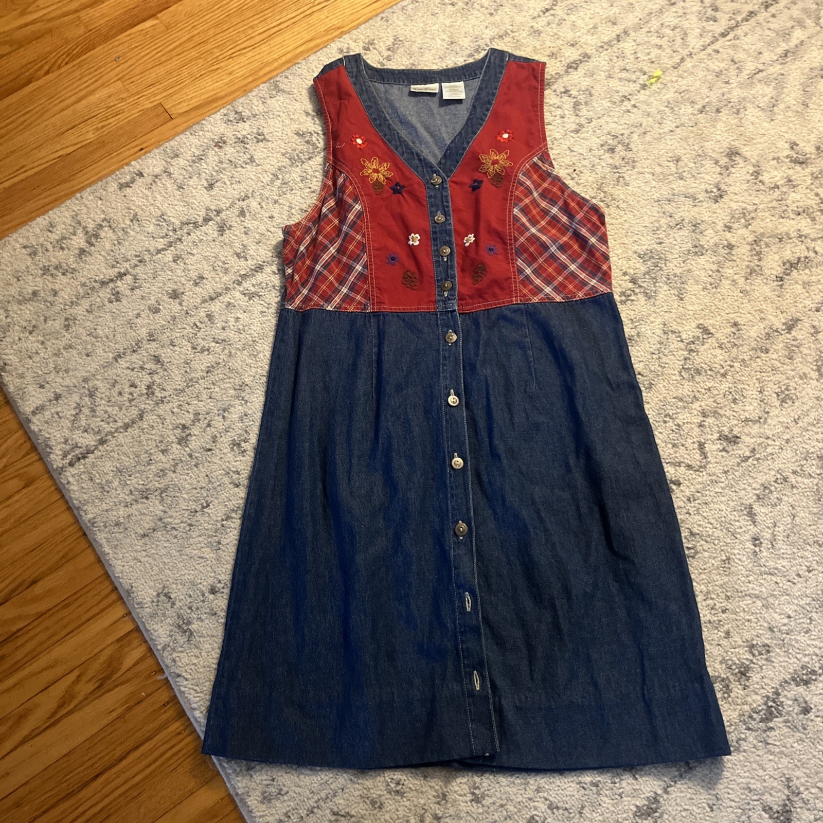 Bobbie Brooks Women’s VTG 90s Denim Maxi Dress School Teacher Cottagecore