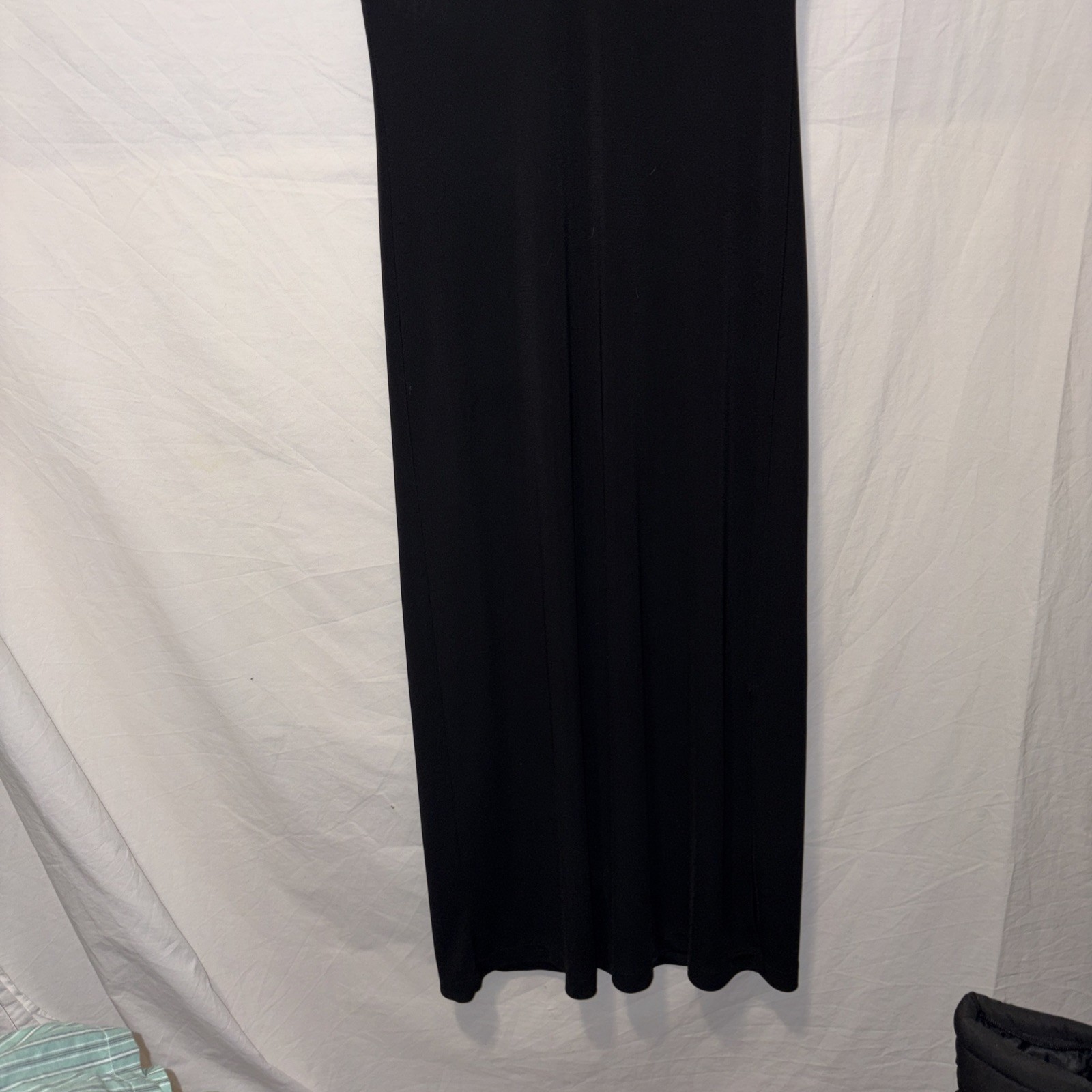 New York & Company Black Maxi Collar Dress Sleeveless Sz Small Y2K 90’s Fashion
