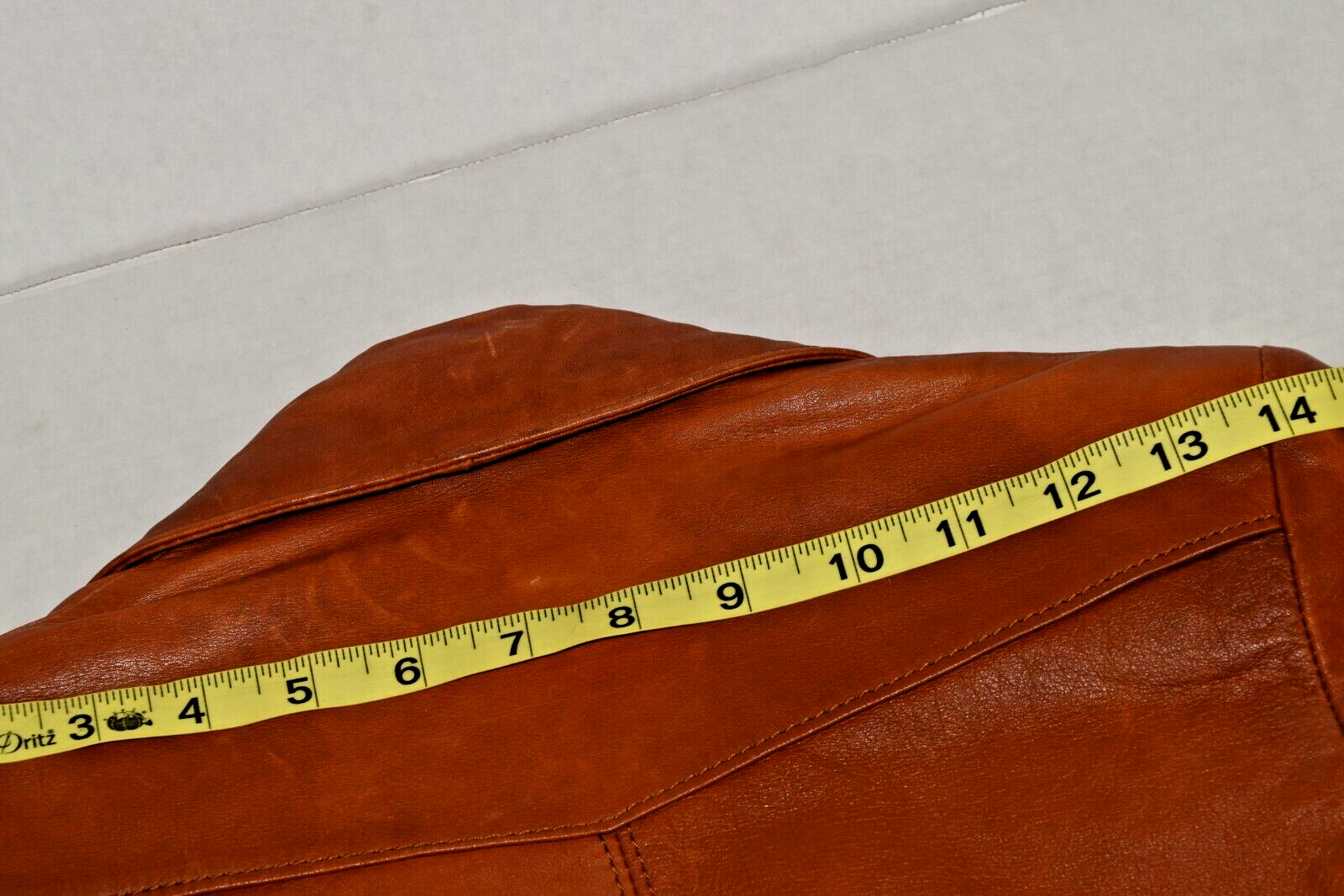 Vintage Leather Jacket Crae Carlyle Size S 70s Glossy Nutmeg Brown Fitted