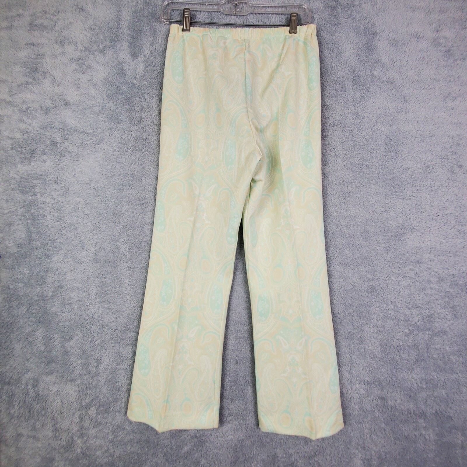 Vtg 60s Fritzi Pantsuit Size M Yellow Paisley Button Up Jacket Straight Leg