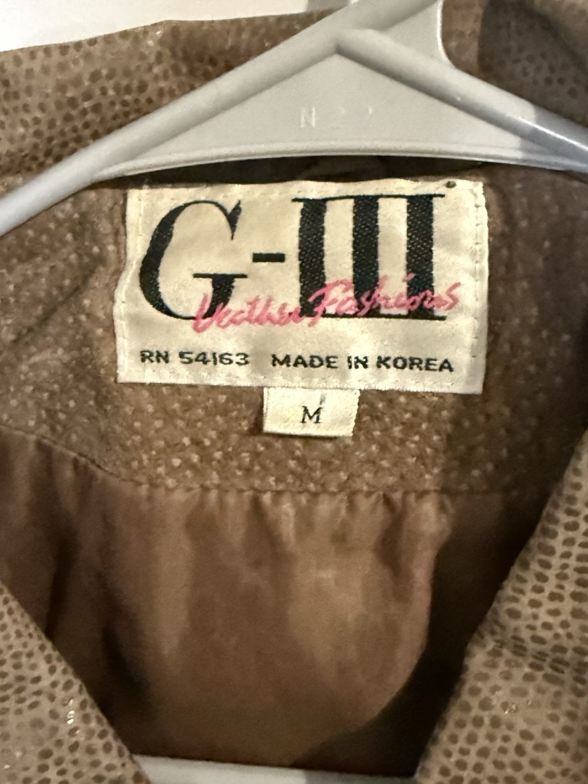 G-111 Vintage Tan Gray Leather Suede Snakeskin 90s Bomber Jacket Women’s Size M
