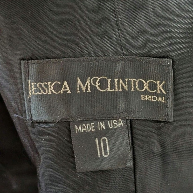 90s Black Rose Satin Formal Gown Sz 10 Jessica McClintock