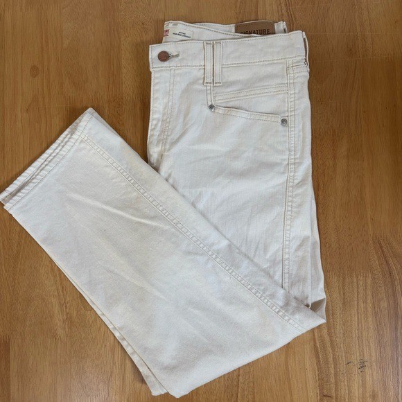 Signature by Levi Strauss | Heritage High-Rise Straight Jeans Off-White Size 14