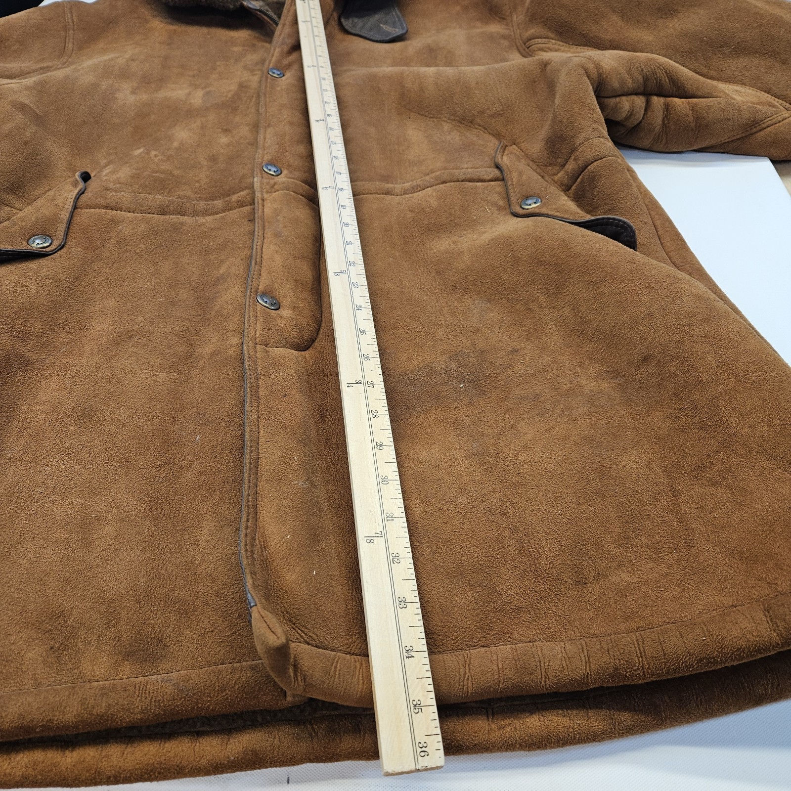 Knight Of New Zealand Vintage Shearling Tailors Luxury Jacket Coat Size 44 70s