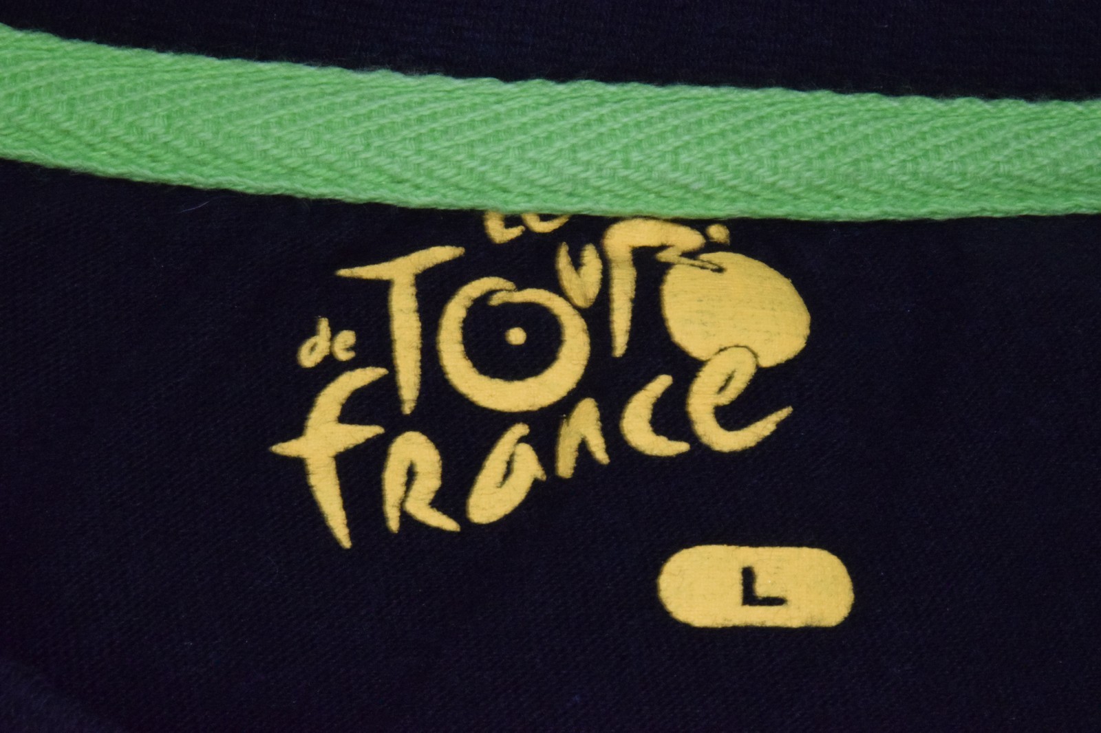 VTG T-Shirt Le Tour de France Size L Y2K Black Cotton 3 Neon Scripts Race Logo