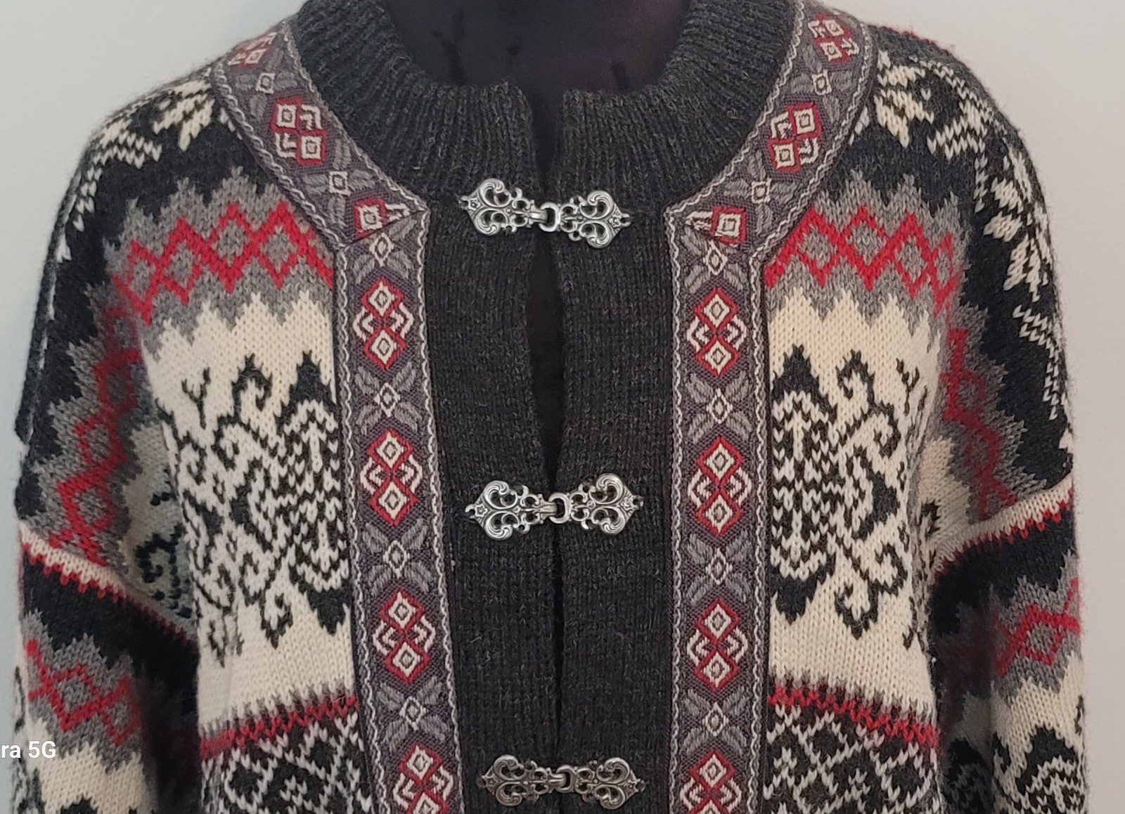 Vintage Nordstrikk Norway Virgin Wool Nordic Cardigan Sweater Womens M, Norway
