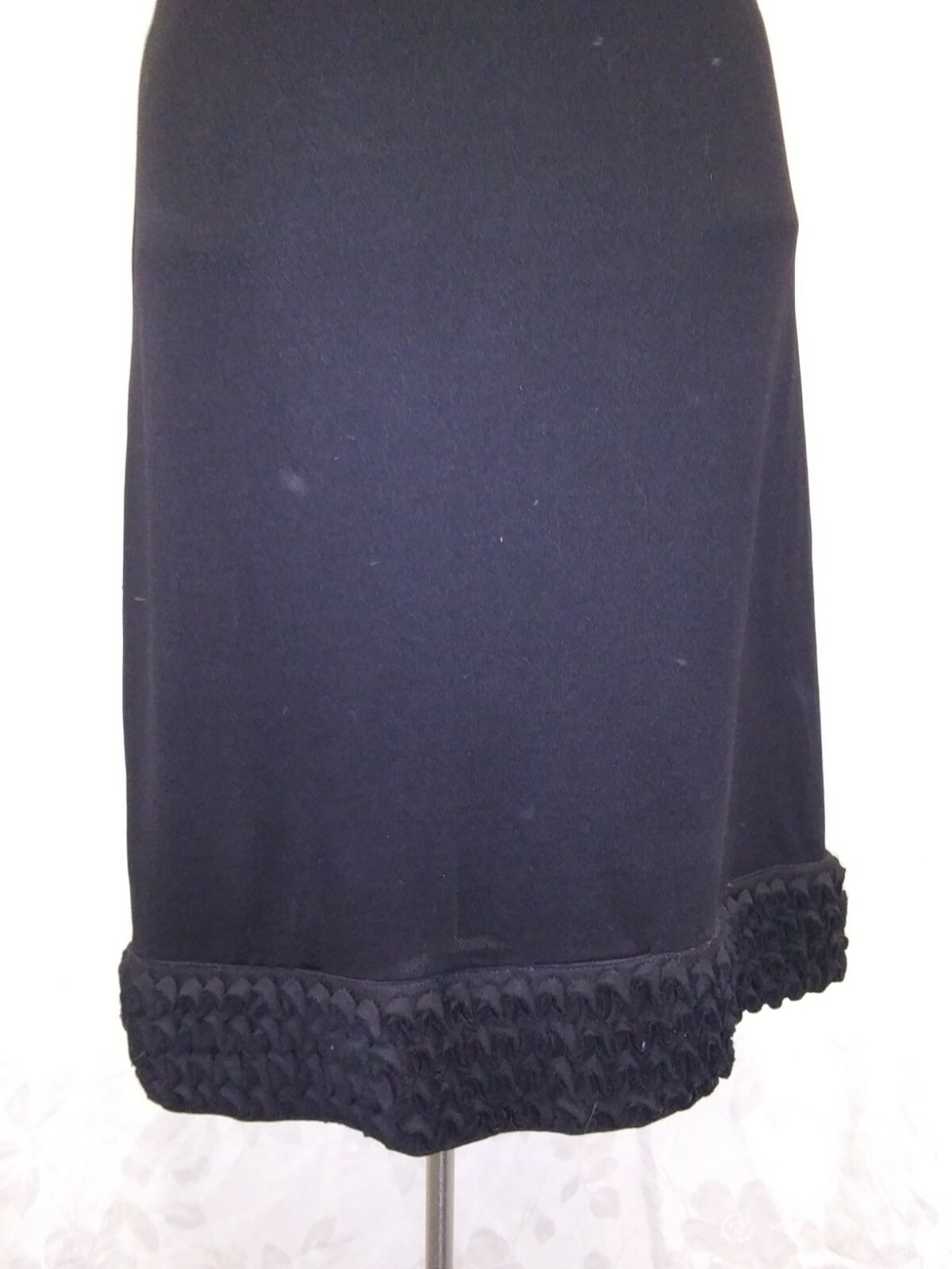 Vintage 1950’s 60’s Black Silky Rayon & Chiffon Elegant Cocktail Dress S/M