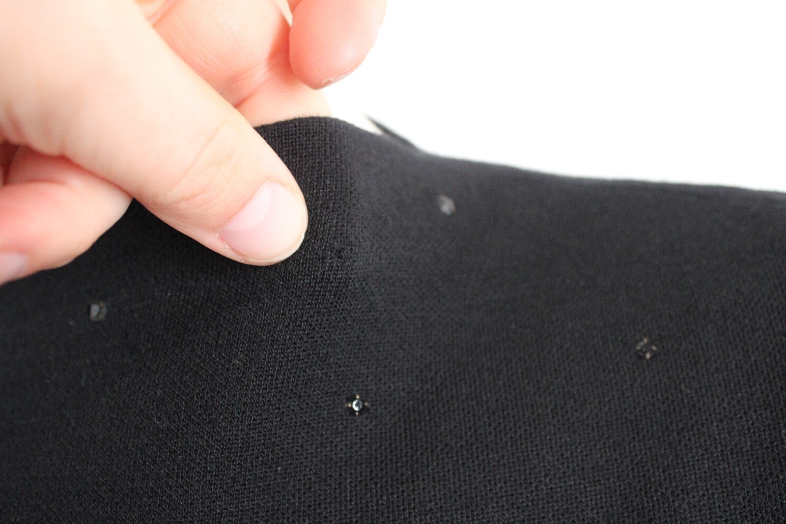 Vtg Unbranded Black 9 Wool Zip-Back Stud Rhinestone Tank Top Shirt NYNCO Metal