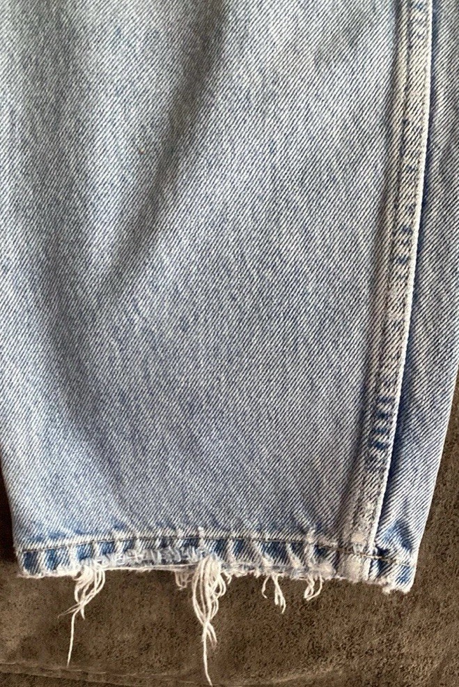 Vintage Guess High Rise Jeans, Sz 31W 32L, green triangle, Tapered 90s USA Made