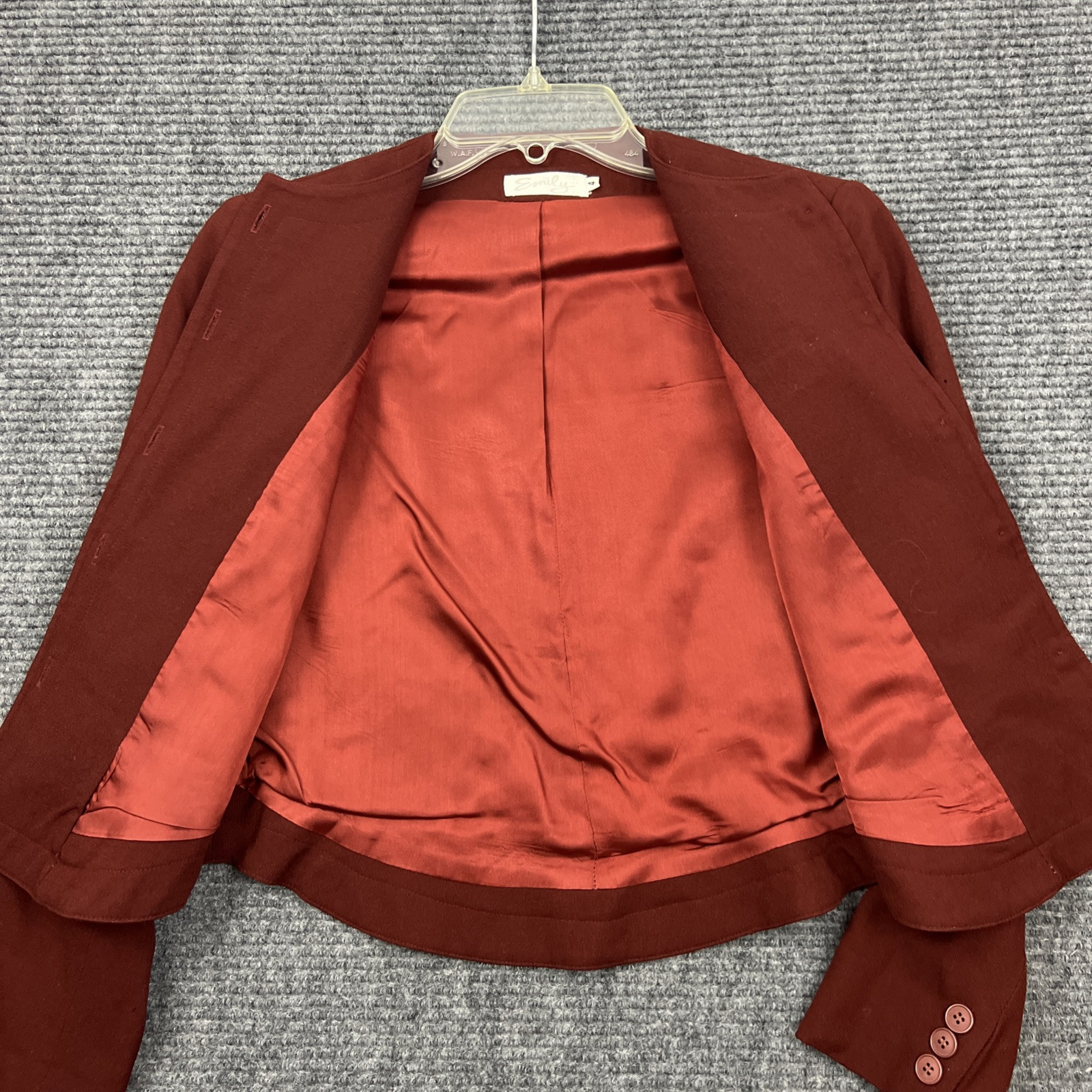 Vintage Emily Brand Womens Burgendy Blazer Size 4