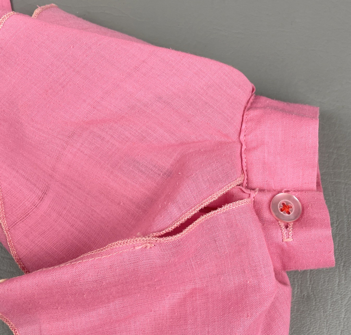 VTG 70s Pink Ruffle Front Blouse Bell Sleeve Button Down Top Womens S Barbiecore