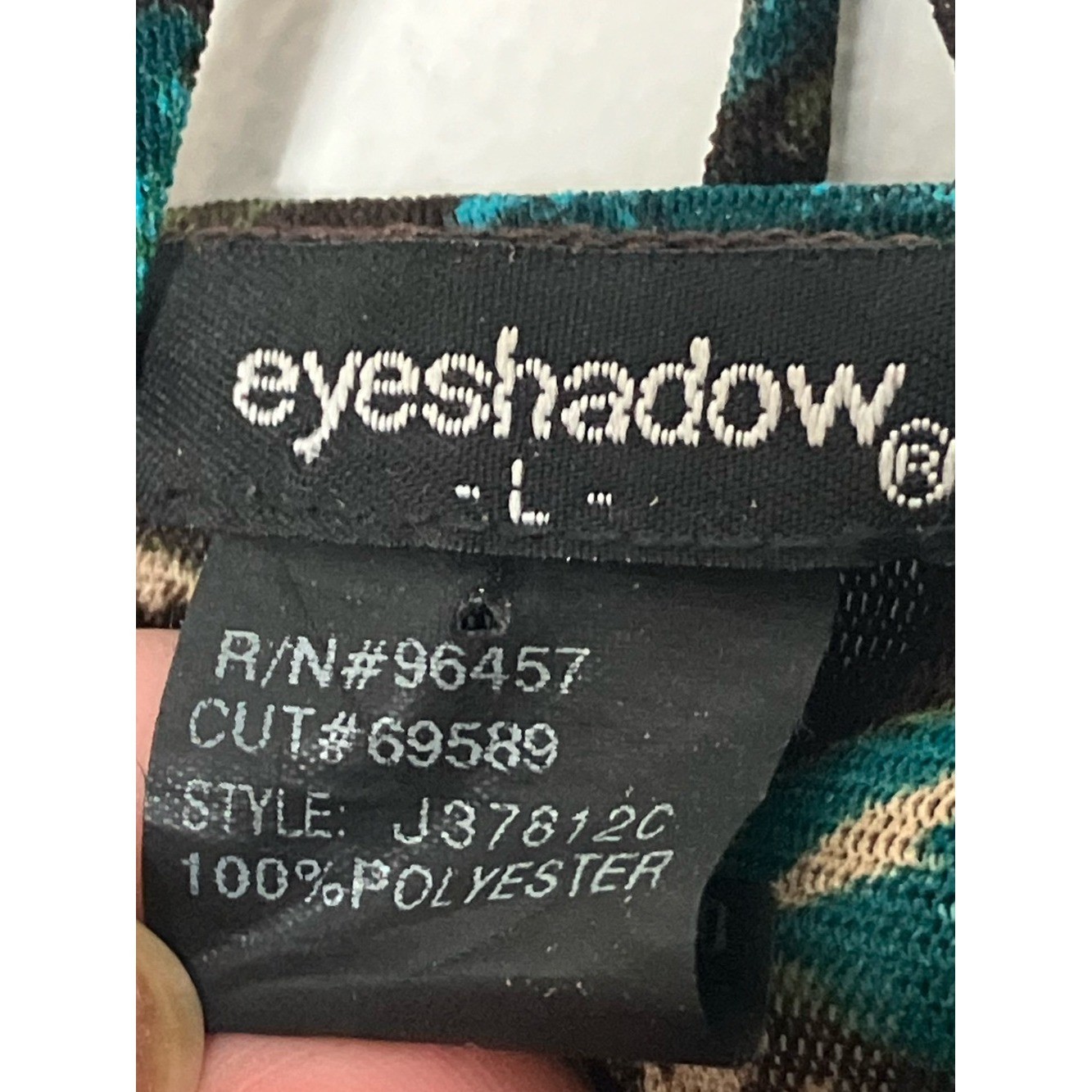 Vintage Y2K eyeshadow Turquoise Paisley mesh halter Top Large