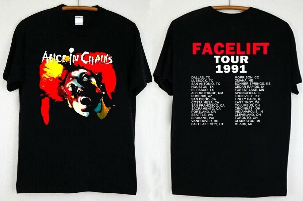 Alice In Chains Facelift Men’s T-Shirt | 100% Cotton | 2024 Tour New Retro Tee