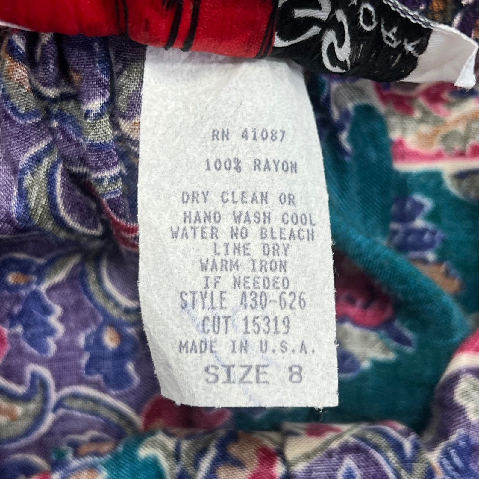 VINTAGE Briggs New York Skirt Size 8 Paisley Maxi Belted Pleated Rayon NWT