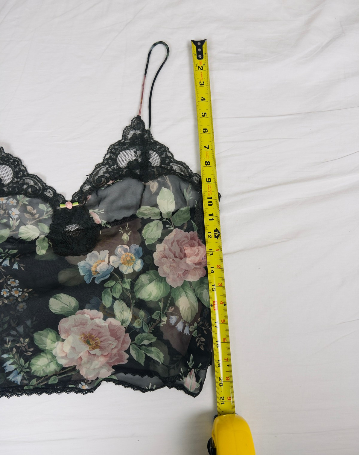 Vintage 80s Indulgence Sheer Lingerie Slip Camisole Best Fit S/M Romantic Floral