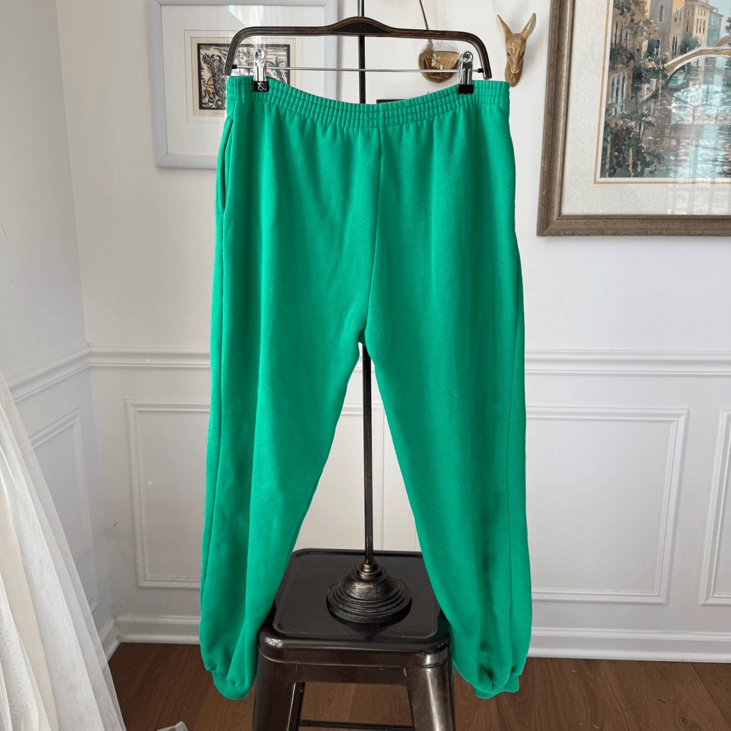 Vintage 80s 90s Boundary Waters Green Sweatsuit Track Suit Sweatshirt Sweatpants