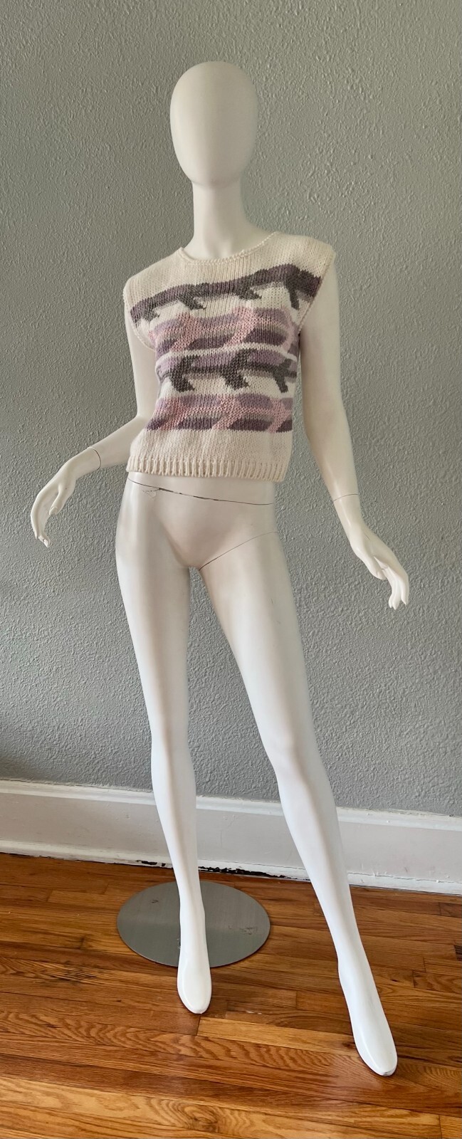 Vintage 80s Currant by Jeri Jo Sweater Vest Top Hand Loomed S
