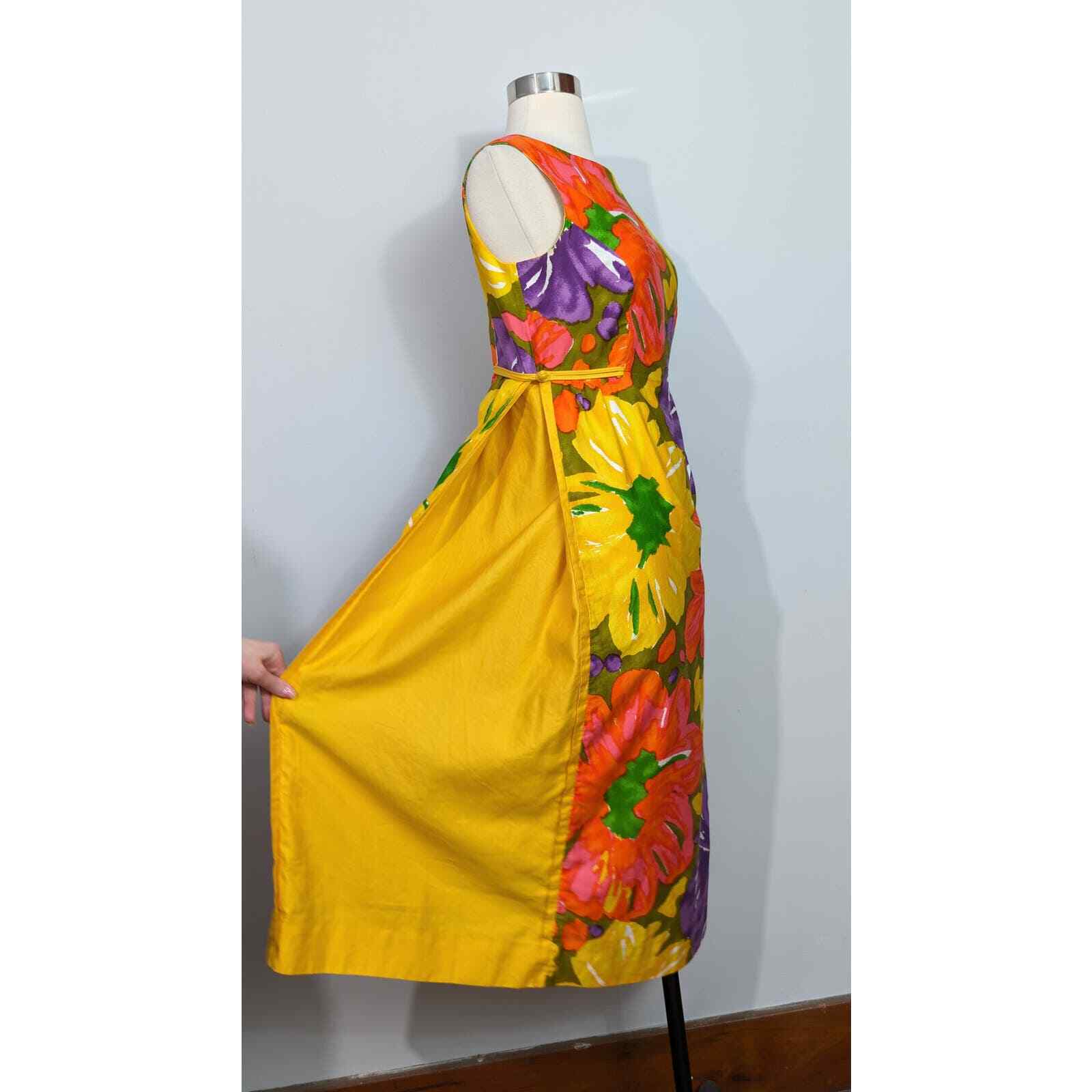 Kalama Fashions Honolulu Yellow Floral Maxi Dress