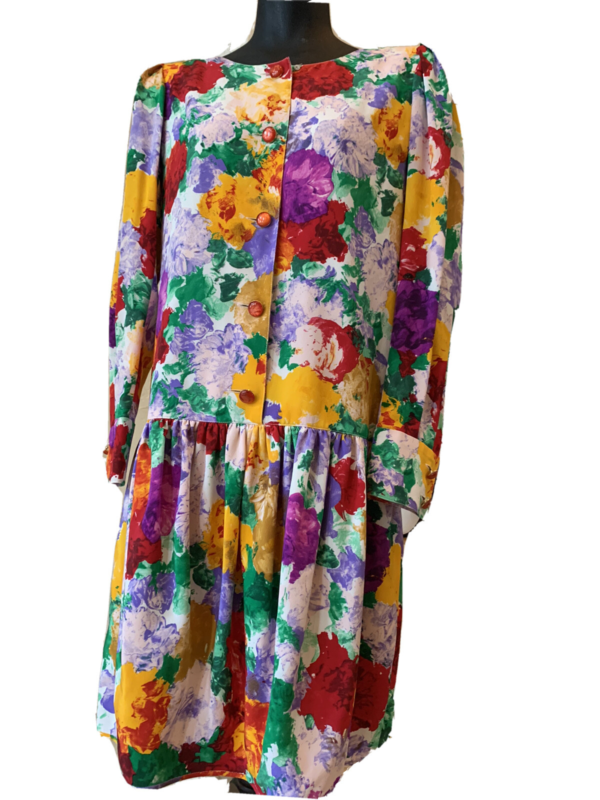 VTG UNGARO Parallele Floral Long sleeves Dress ( Size 6, S~M )