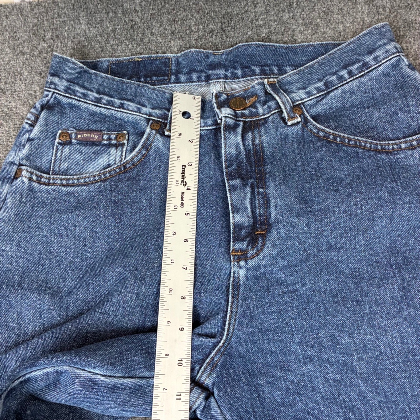 VTG Riders Lee High Waisted Straight Leg Jeans Blue Denim Made in USA 10M 28×32