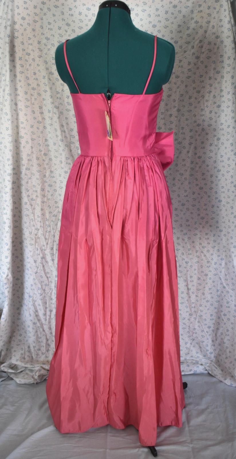 JCPenny Vintage Juniors 9 Hot Pink Long Prom Party Dress Taffeta Floor Length