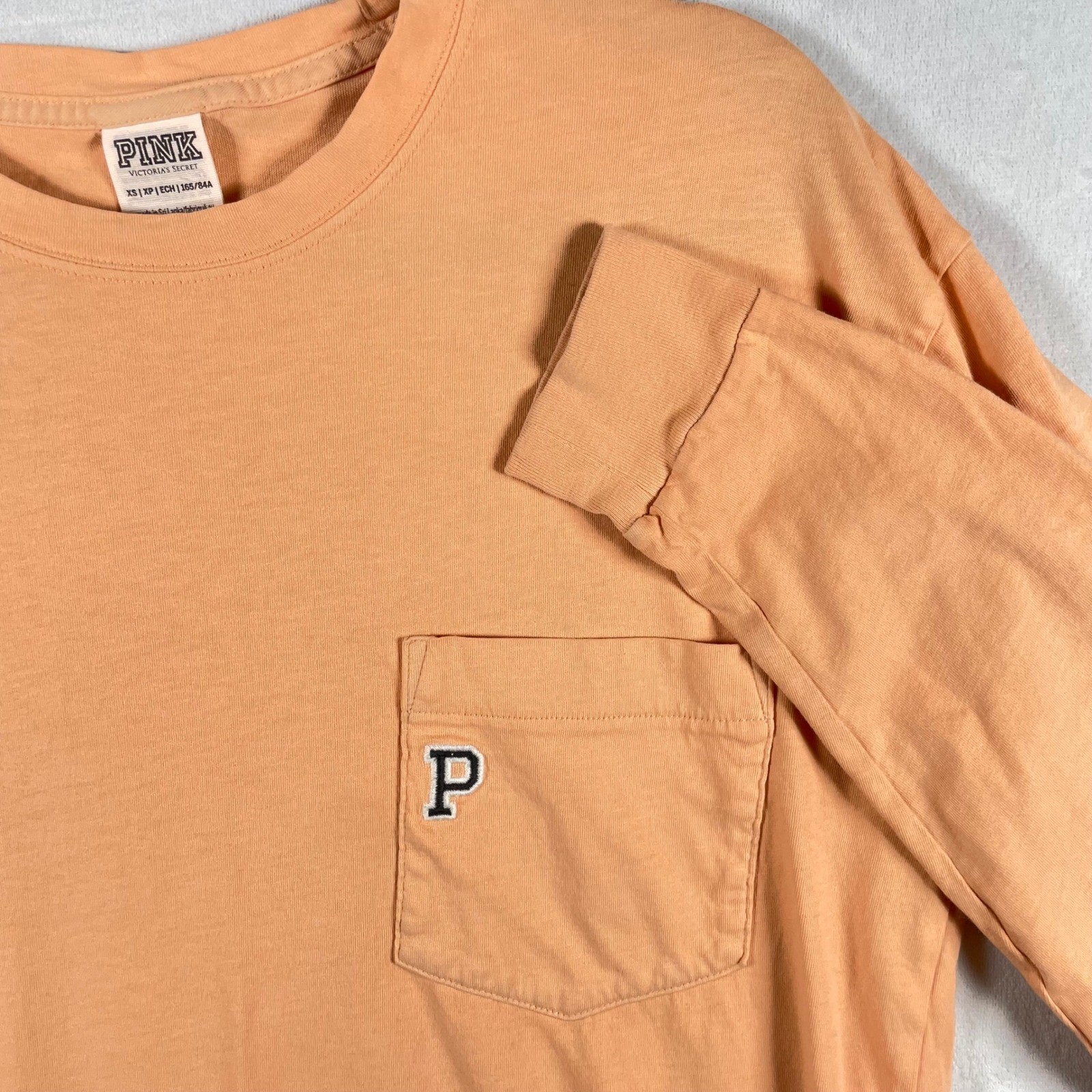 Y2K PINK long sleeve logo tee soft faded victorias secret XS 2000s lounge