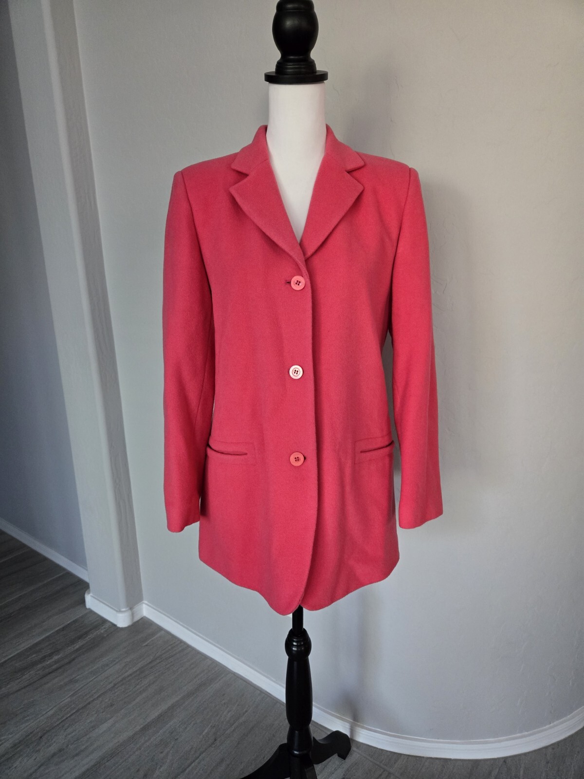 Vintage Pink Wool Cashmere Blend HB II by Harve Benard Womens Jacket Blazer Sz 4