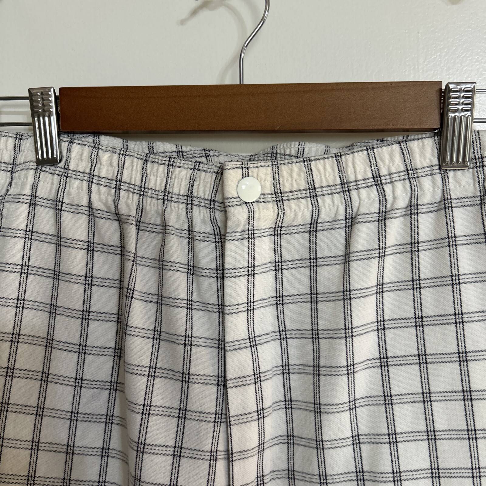 Vtg Lord Isaacs Sport Pants Small Cream Plaid Print Button Grandmacore Golf