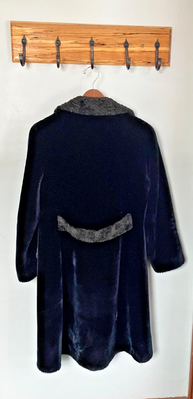 Faux Fur Trench Coat Sz M Vintage 60s Dark Brown Borgana Long Winter Jacket
