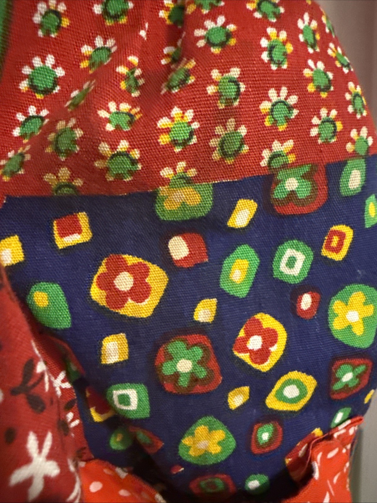 Vintage Design House Patchwork Apron Dress Cotton Japan Prairie Pinafore *Read*